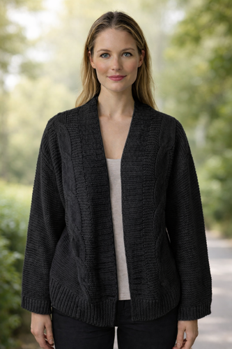 EB | Damen Strickcardigan mit lockerer Passform und dicker Textur