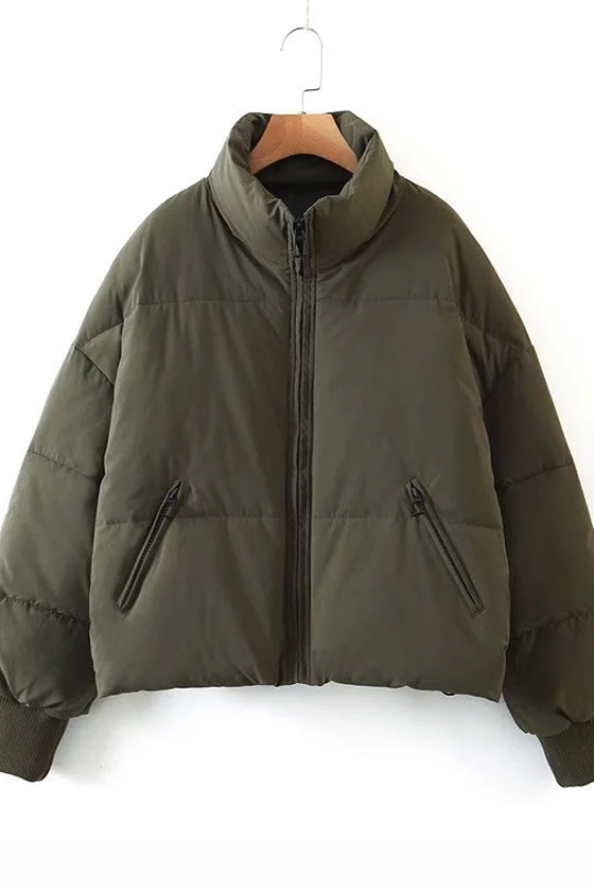 EB | Kragen Reißverschluss Tasche Dick Warm Baumwolljacke