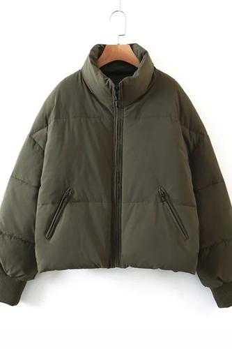 EB | Kragen Reißverschluss Tasche Dick Warm Baumwolljacke