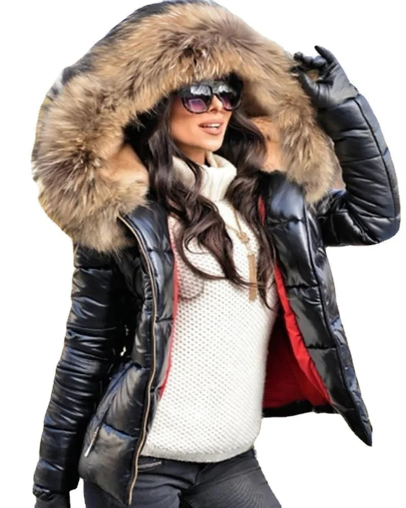 EB | Damen Winterjacke mit Kapuze und Kunstfellfutter