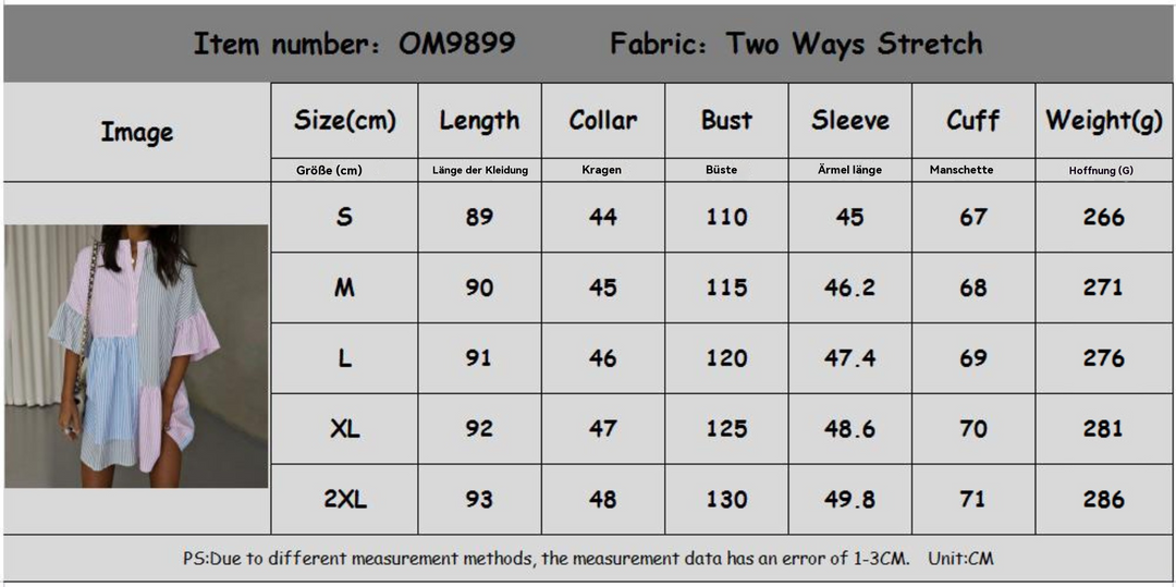 EB | Gestreiftes Kleid mit kontrastierendem Print