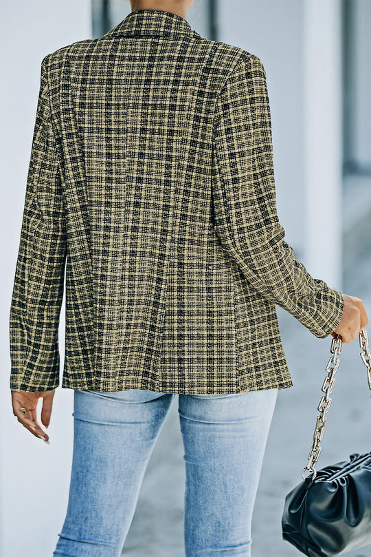 EB | Karierter Doppelreiher Langarm-Blazer