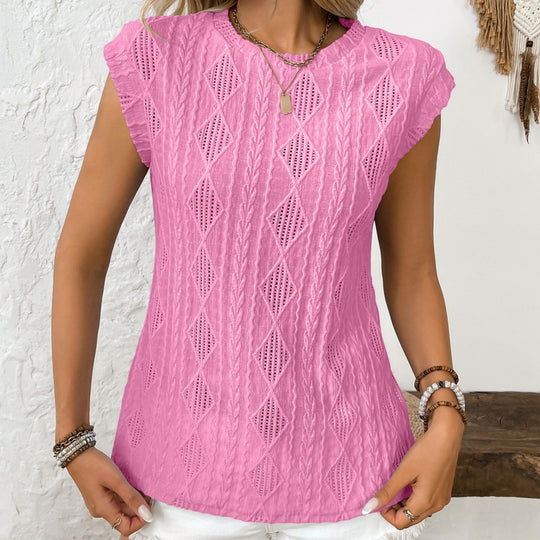 EB | Jacquard T-Shirt mit Rundhalsausschnitt und kurzen Ärmeln