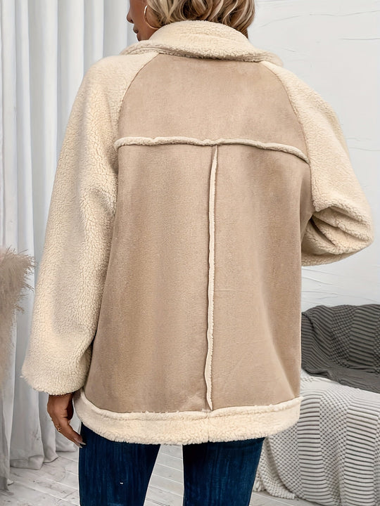 EB | Weiche Kurze Jacke Aus Imitiertem Wildleder Modernes Design Komfort und Eleganz