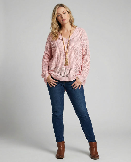 EB | oversized Pullover mit V-Ausschnitt