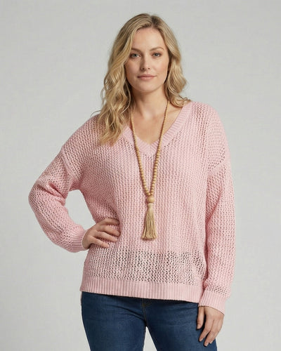 EB | oversized Pullover mit V-Ausschnitt