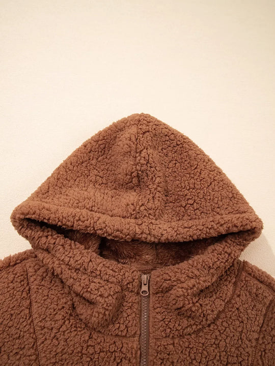 EB | Damen Relaxed Fit Zip Up Teddyjacke