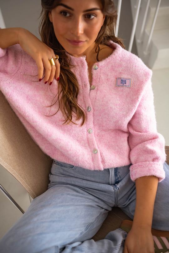 EB | Schicker Pink Gesteppter Cardigan für Geschichtete Looks