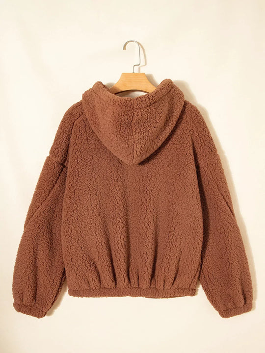 EB | Damen Relaxed Fit Zip Up Teddyjacke