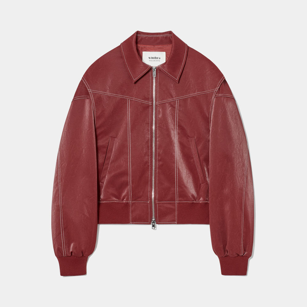 EB | Übergroße Jacke mit Kontrastnähten Rot