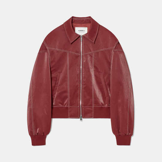 EB | Übergroße Jacke mit Kontrastnähten Rot