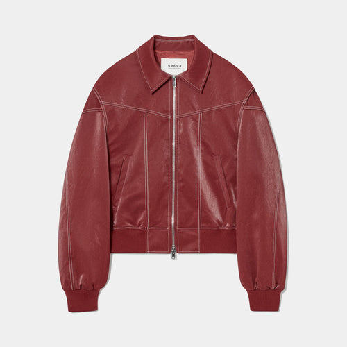EB | Übergroße Jacke mit Kontrastnähten Rot