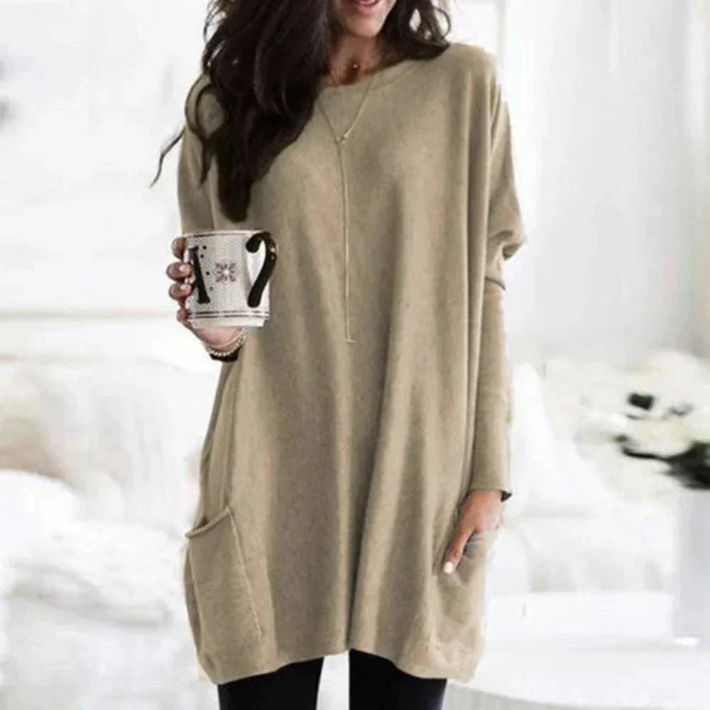 EBMode - Lässiger Langarm-Longpullover