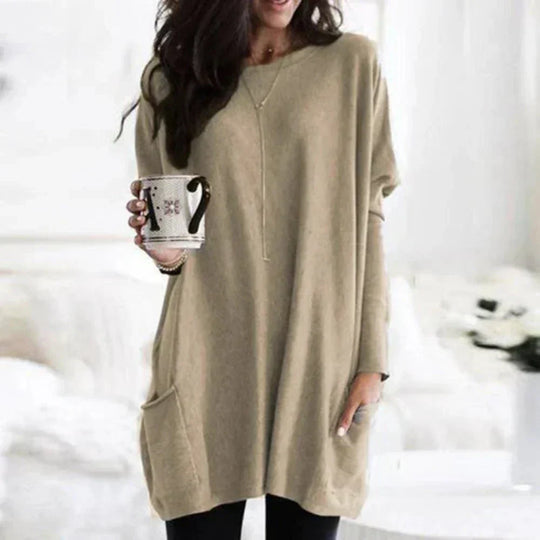 EBMode - Lässiger Langarm-Longpullover
