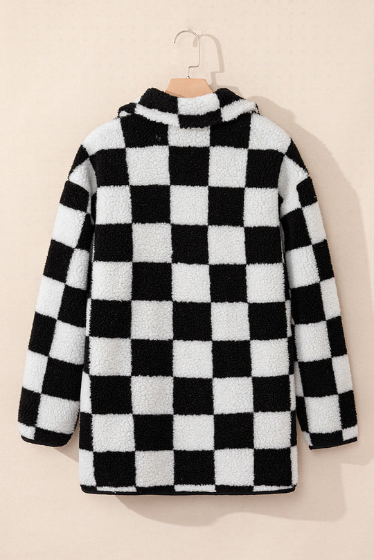 EB | Gitter Sherpa Jacke Polyester Warm und Trendy Produktbeschreibung: