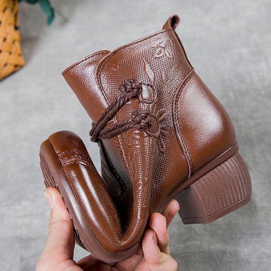 Handgemachte Lederstiefeletten mit warmem Innenfutter EB EB
