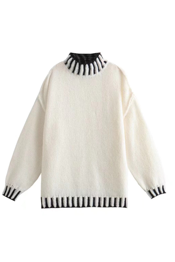EB | Gemütlicher Rollkragenpullover mit Farbblockmuster