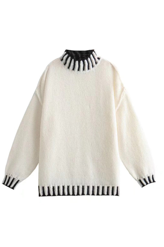 EB | Gemütlicher Rollkragenpullover mit Farbblockmuster