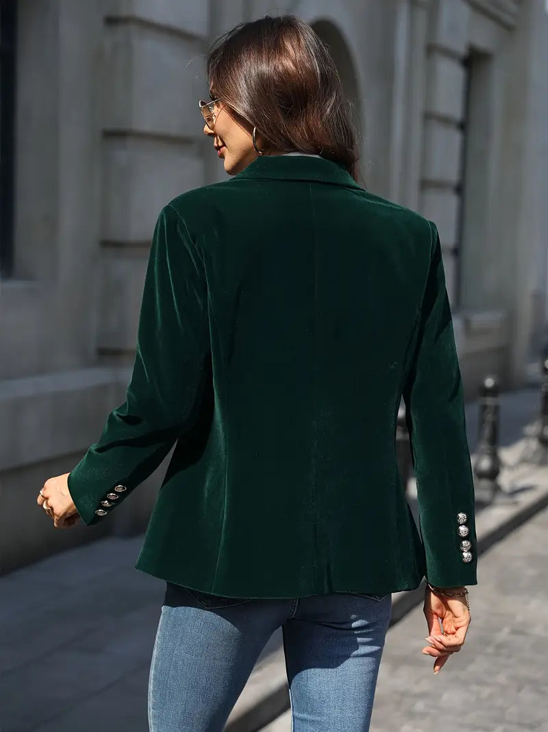 EB | Eleganter Blazer Damen Aus Samt Im Taillierten Schnitt