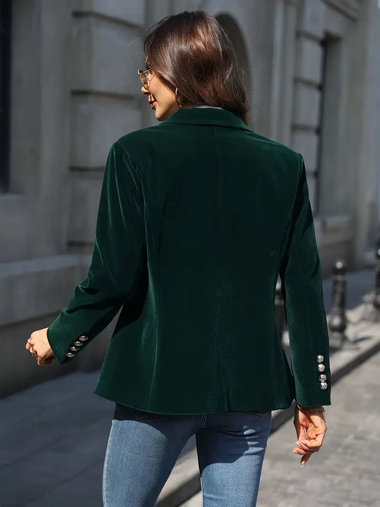 EB | Eleganter Blazer Damen Aus Samt Im Taillierten Schnitt