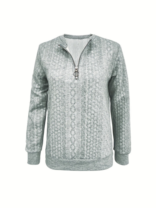 EB | Damen Strukturiertes Lässiges Halbzip Sweatshirt (Herbst)