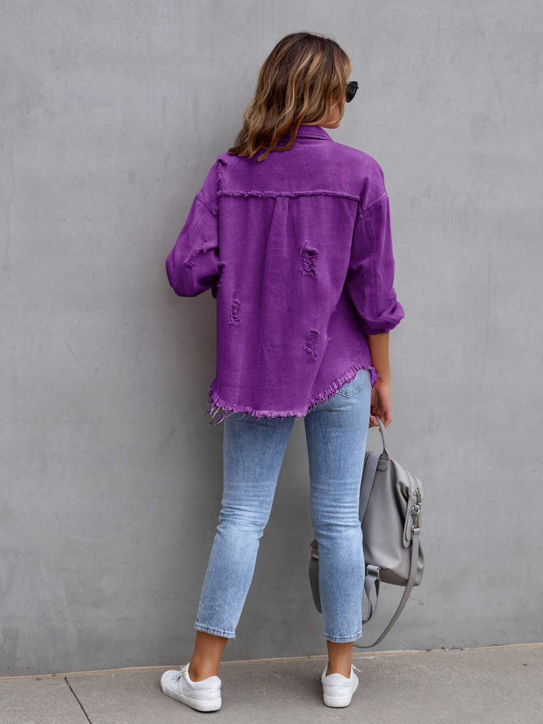 EB | Distressed Drop Shoulder Denimjacke