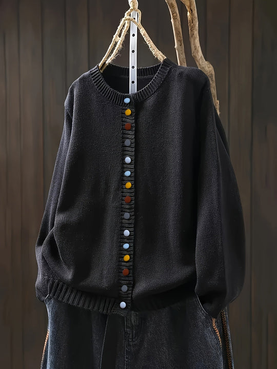 EB | Damen Strickkarteigan mit Knöpfen