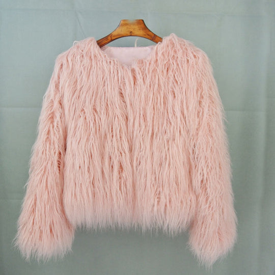 EB | Eleganter Warmer Kunstpelzmantel Für Herbst Und Winter