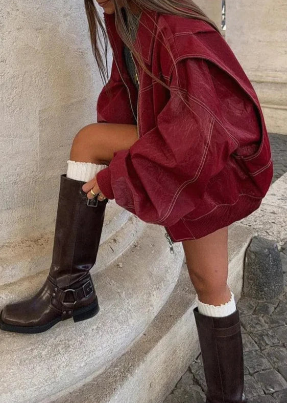EB | Weinroter Reißverschlussjacke