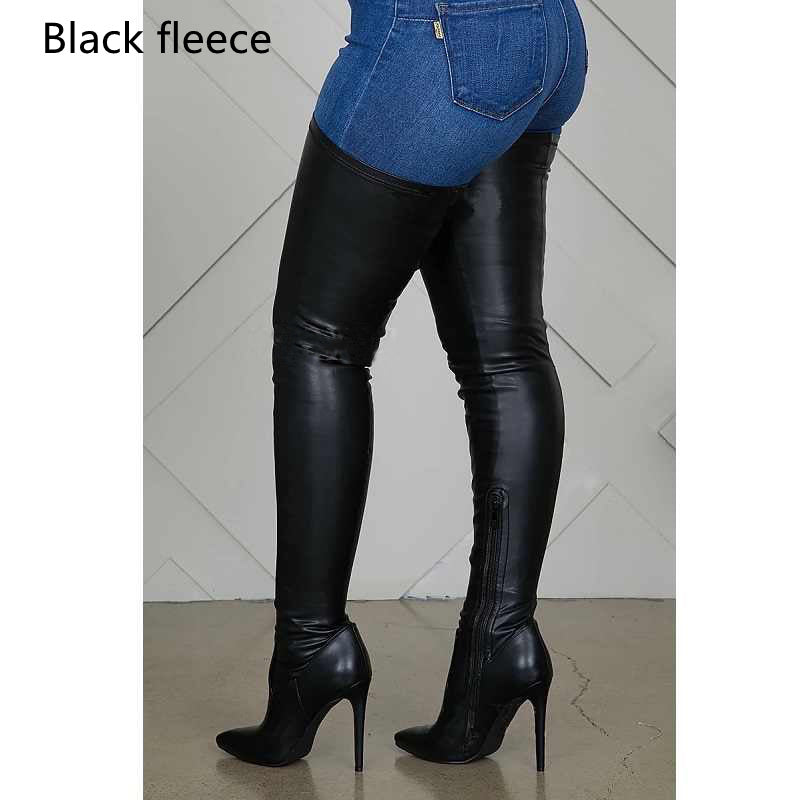 EB | Damen Über Kniefallstiefel Spitz Schuh Hoher Stiletto