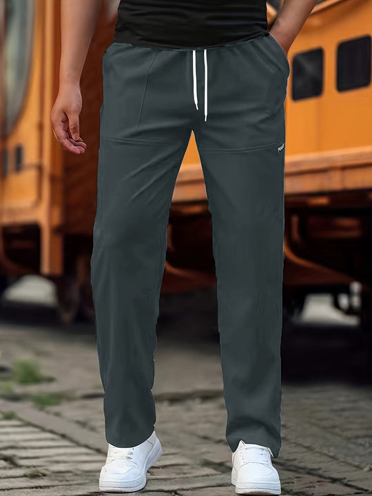 EB | Stilvolle Kordelzug Athletische Hosen mit Taschen für Herren