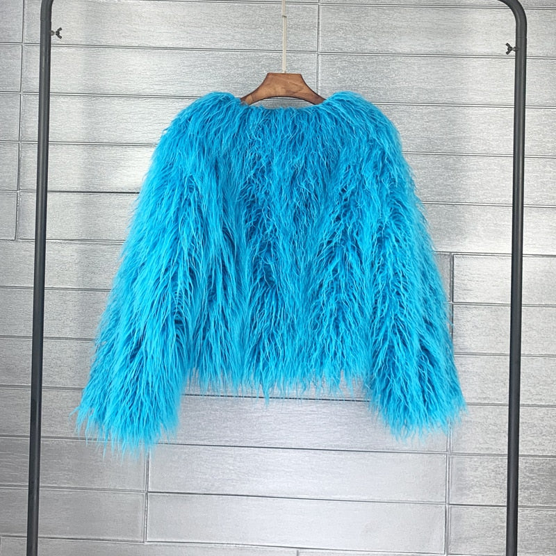 EB | Eleganter Warmer Kunstpelzmantel Für Herbst Und Winter