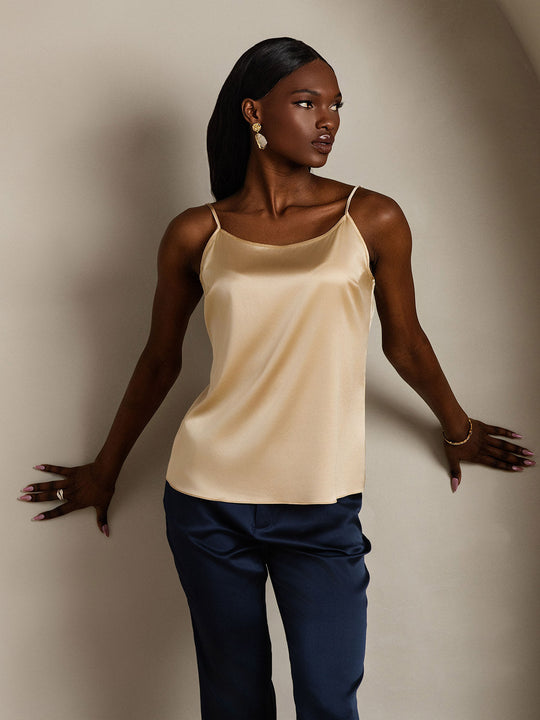 EB | Seide Entspannt Spaghettiträger Camisole Top