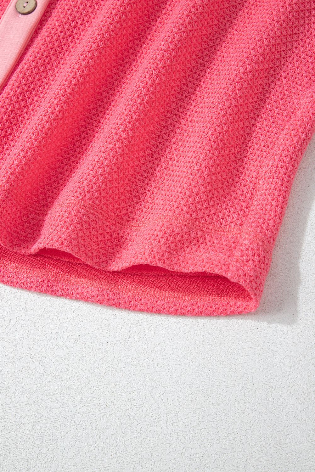 EB | Zweifarbige Waffelstrickhemdjacke Baumwollmischung Lebendiger Komfort