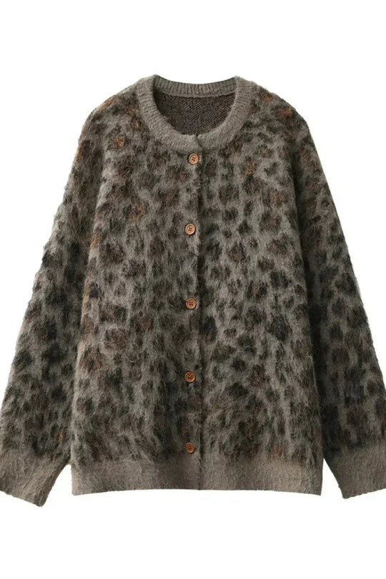 EB | Leopardenmuster Einreiher Cardigan