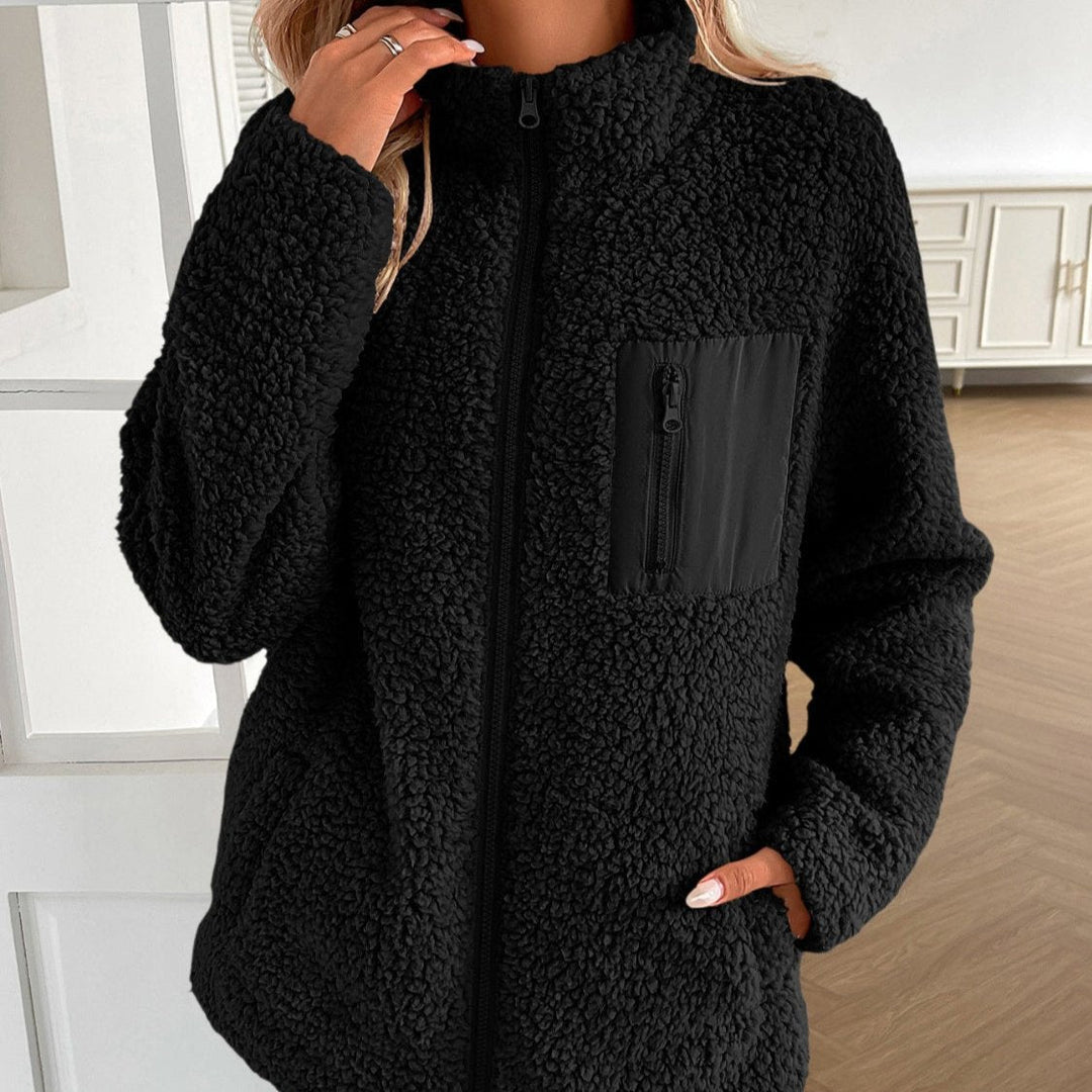 EB | Lässige Winter Zip-Up Fuzzy Jacke für Damen