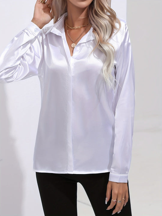 EB | Damen Elegante Satinbluse