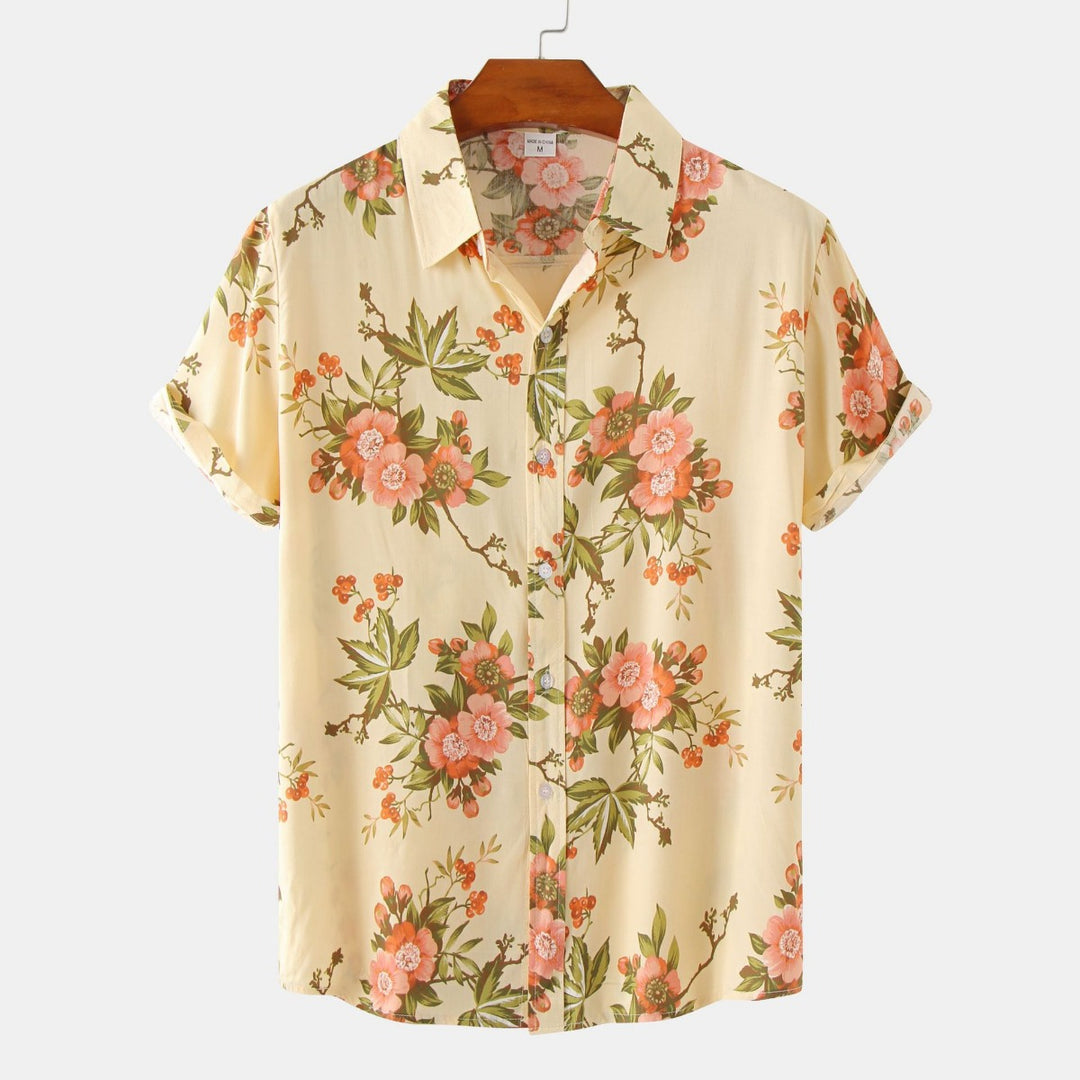 EB | Floral kurzärmeliges Blumenhemd Männer