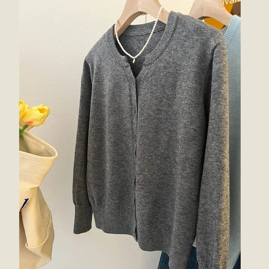 EB | grob gestrickter Woll-Kardigan-Pullover