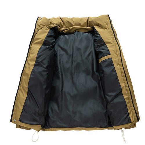 EB | Herren Winterjacke aus Baumwolle mit Stehkragen - Warm und gefüttert, oversized