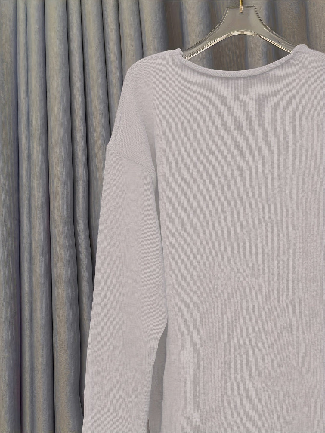 EB | Damen Oversize-Pullover mit V-Ausschnitt & Muster