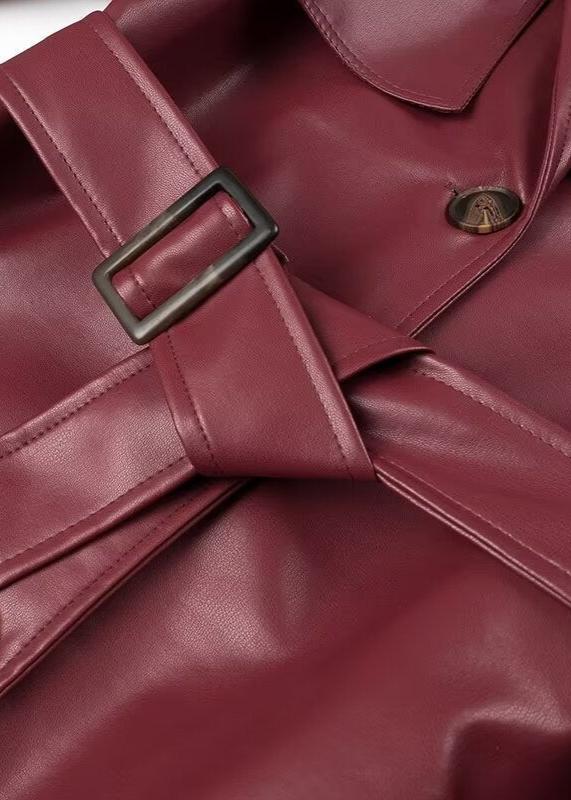 EB | Leren Trenchcoat - elegante rote Damenjacke