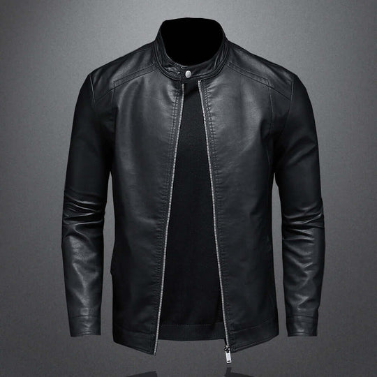 EB | Klassischer Stil Kunstleder Bikerjacke für Männer