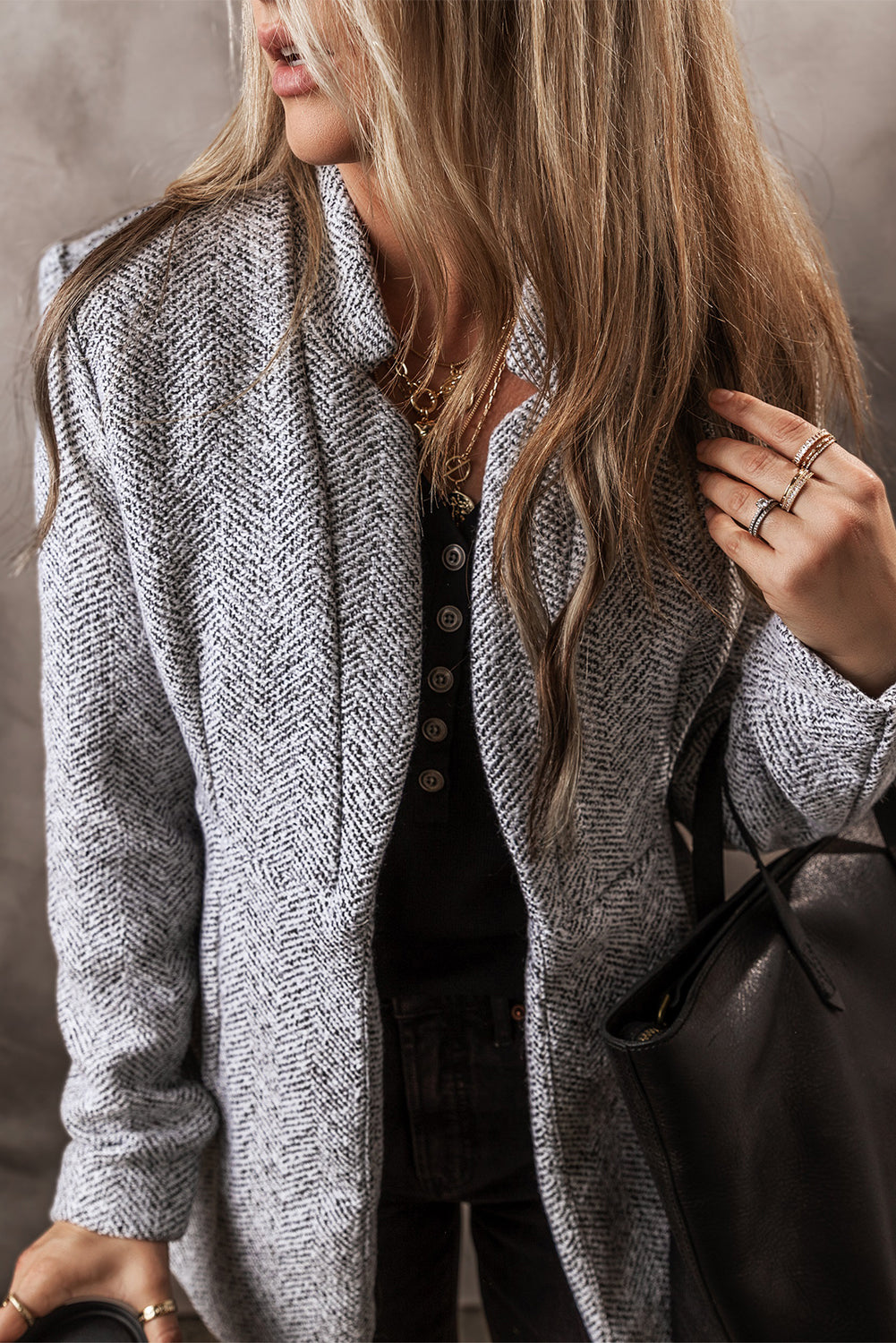 EB | Heringsmuster Jacke Wollmischung Klassisch und Komfortabel