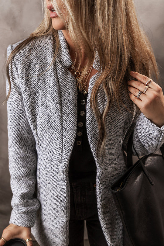 EB | Heringsmuster Jacke Wollmischung Klassisch und Komfortabel