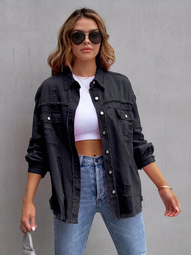 EB | Zerrissene Denimjacke in Übergröße