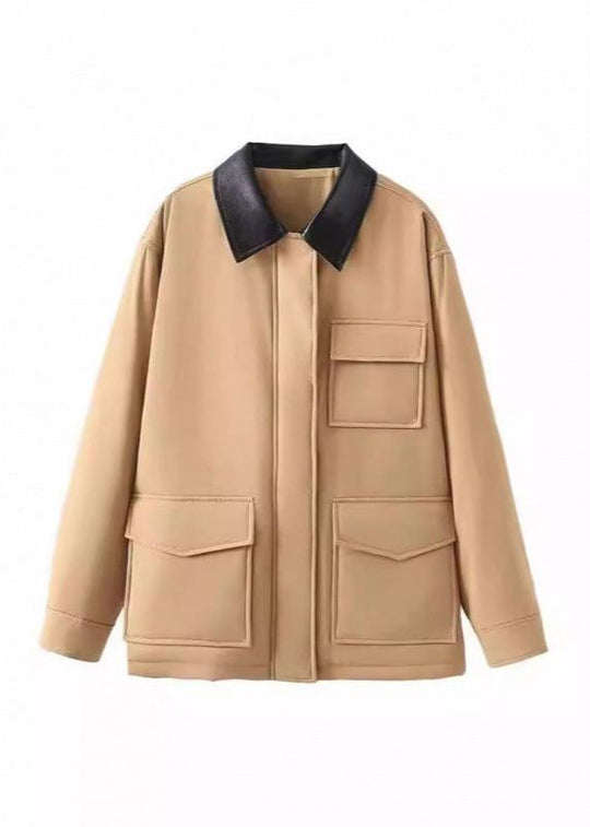 EB | Inspirierter Kontrastkragen Baumwolljacke