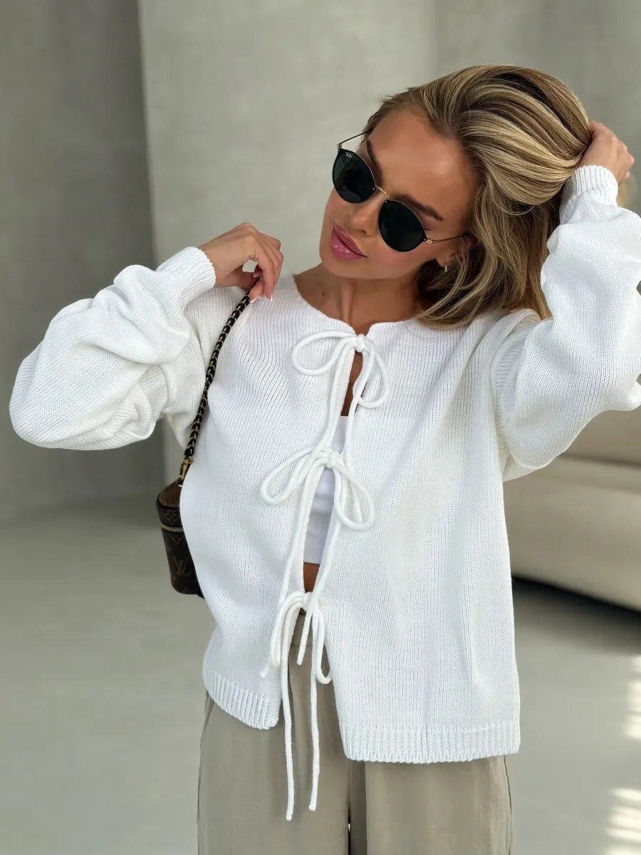 EB | Stylischer Kurzer Cardigan mit Schnürung