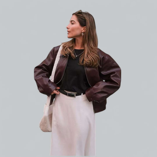 EB | Unisex Vintage Stil Lederlook Jacke