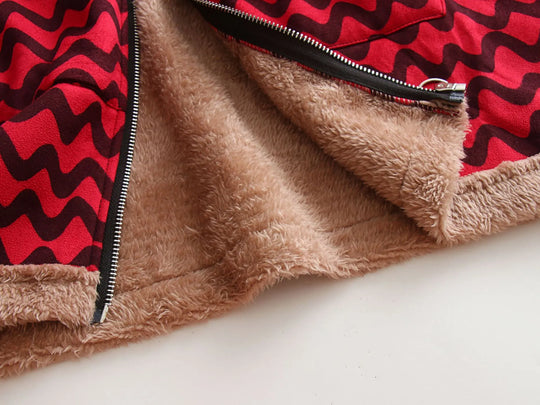 EB | Gefütterter Oversize-Mantel mit Kapuze aus Fleece